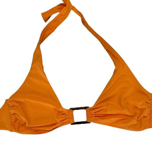 NWOT Melissa Odabash Paris Embellished Halter Bikini Orange Top – Sz 8/Med - Picture 4 of 7